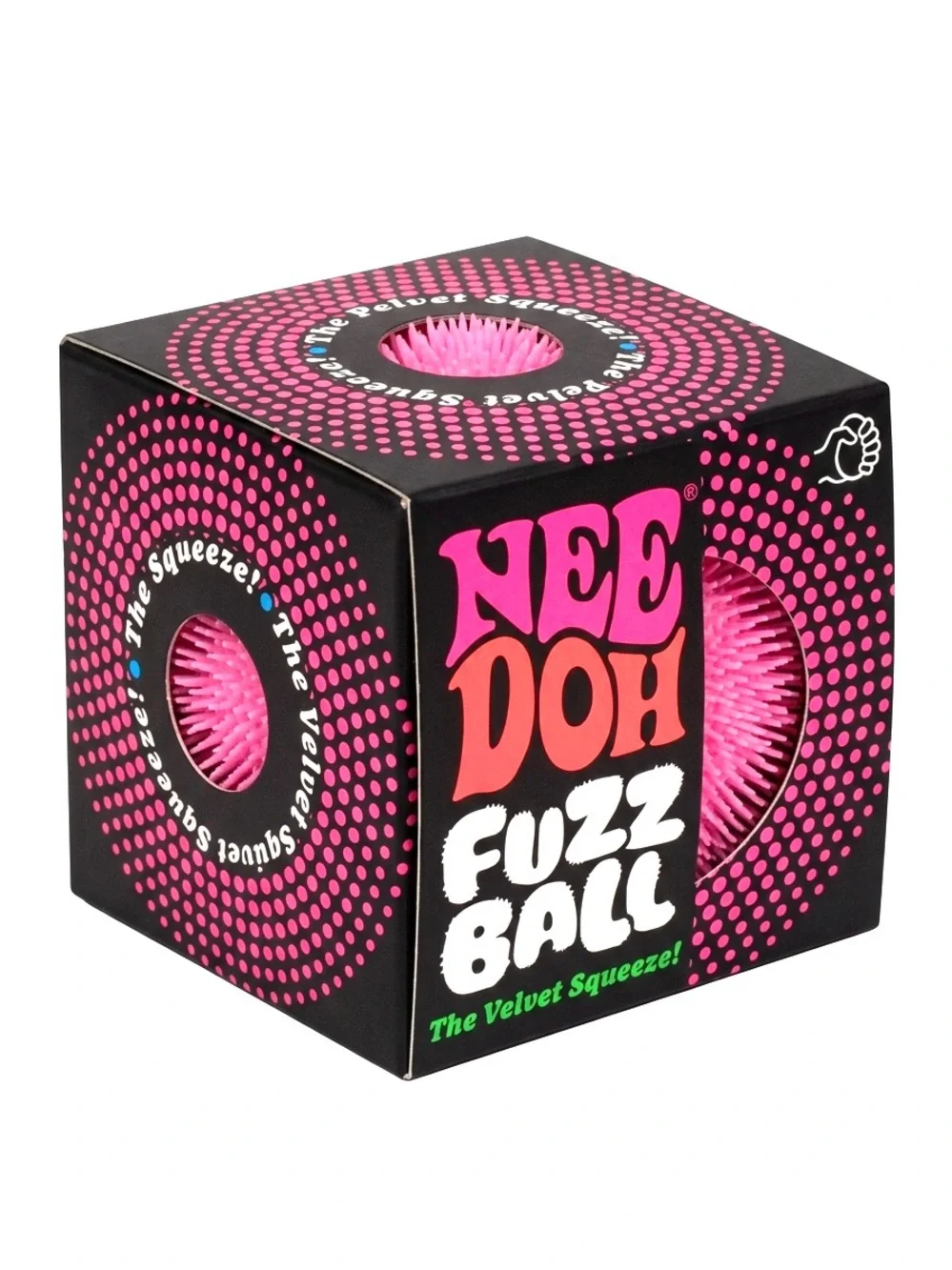 Nee Doh Fuzz Ball Velvet Squeeze toy Pink, Blue, Purple 3 piece NEW Authentic